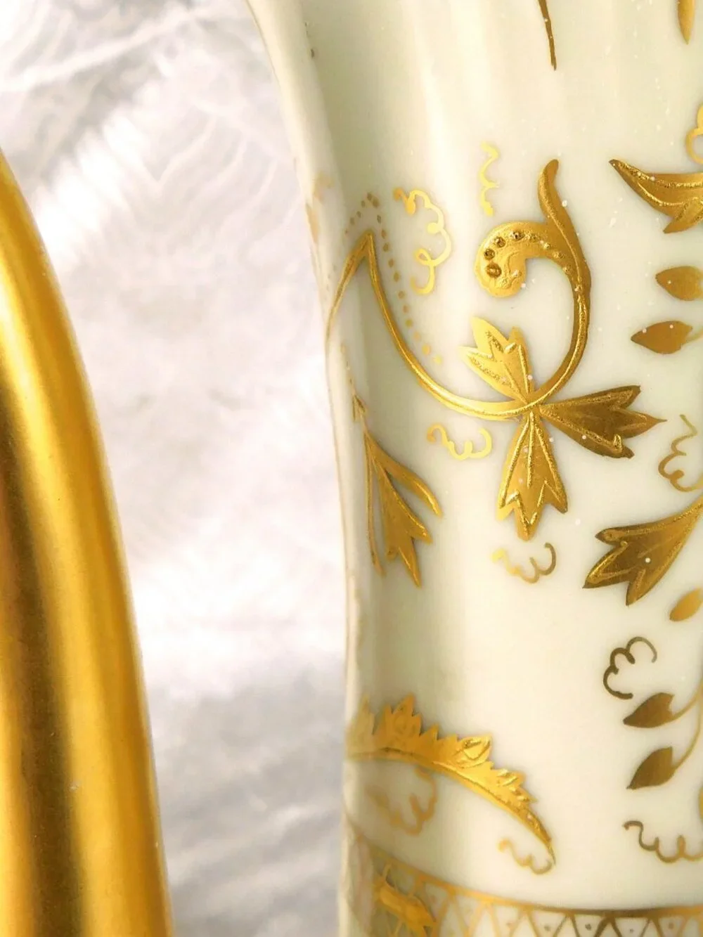 Tressemanes and Vogt Limoges Chocolate Pot with Raised Gold Trim # 27328